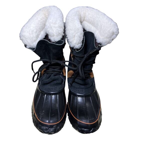 LaCrosse Women’s Black Suede Lined Lace Up Duck Boots Size 7 Shearling - Picture 9 of 10